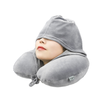 13401A Travelsky Amazon Hot Sale U Shape Comfort Inflatable Air Pillow Inflatable Neck Pillow With Hat