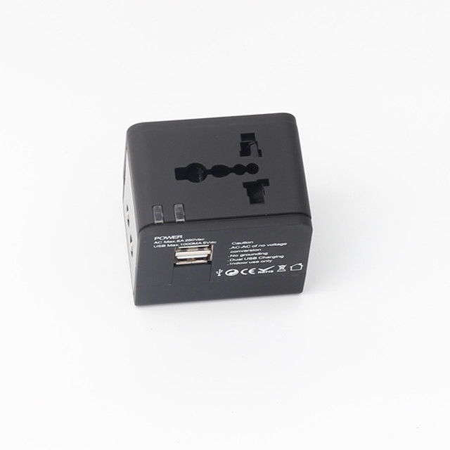 13680C All in One Worldwide International Universal USB Travel Adapter 2 USB Charger