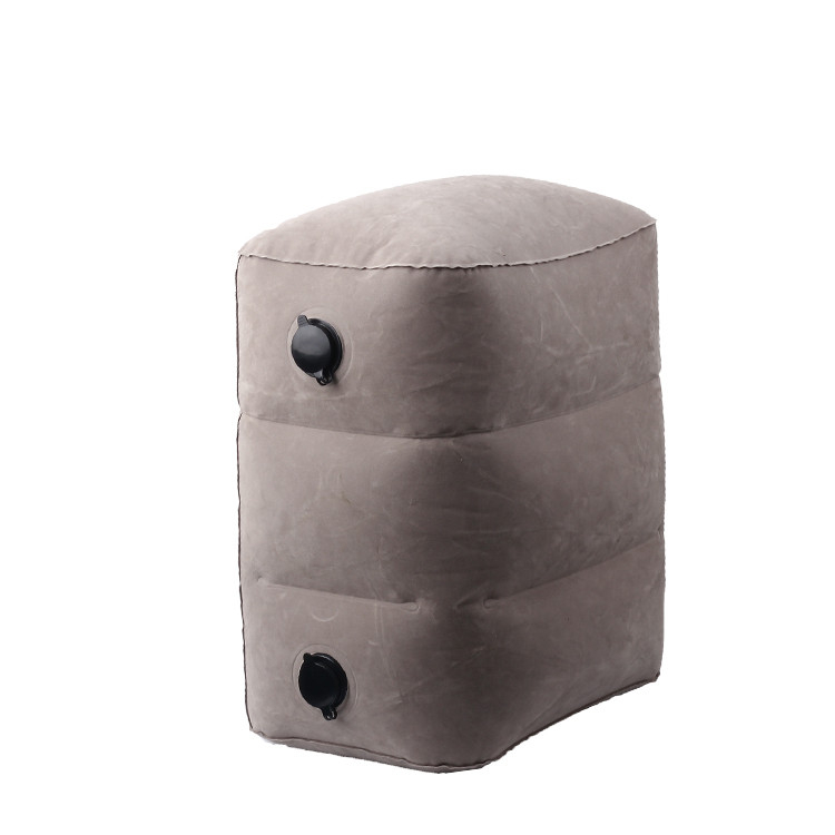 16437D Three Layer Two Valve PVC Flocking Foot Rest Pillow