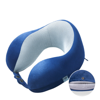 13482B Semi-inflated Half Memory Foam Inflatable Neck Pillow